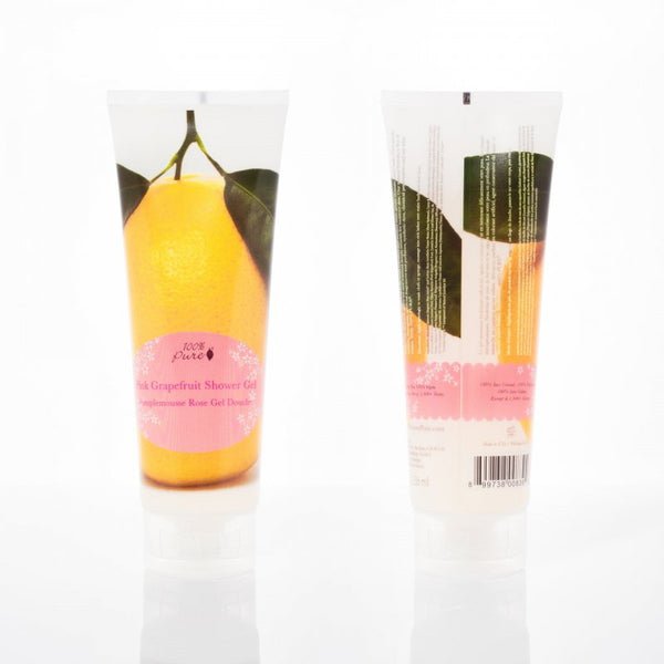 100 Percent Pure Pink Grapefruit Shower Gel Front and backside