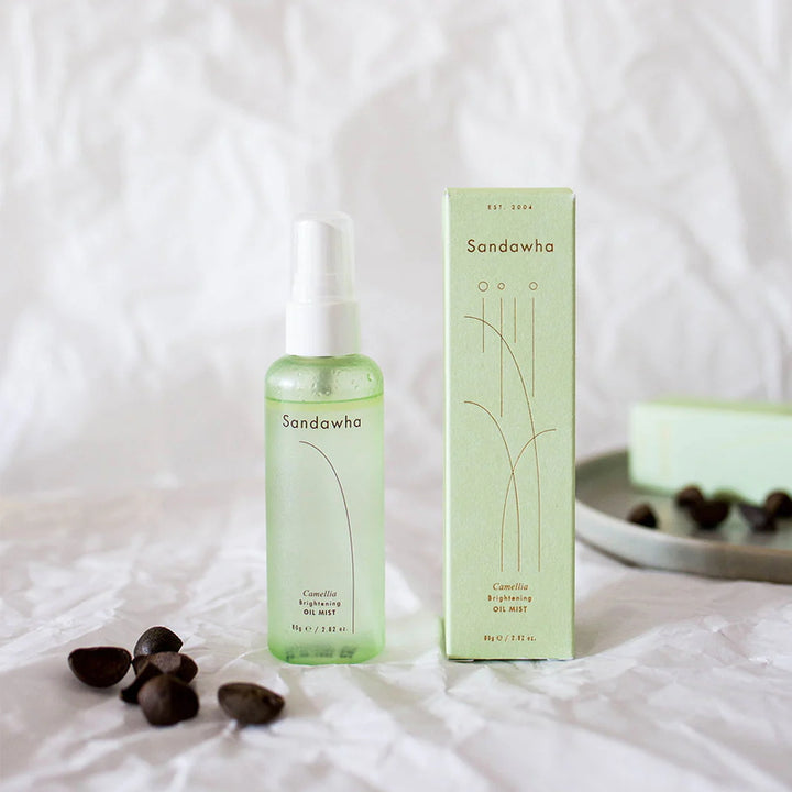 SanDaWha Camellia Brightening Oil Mist with packaging