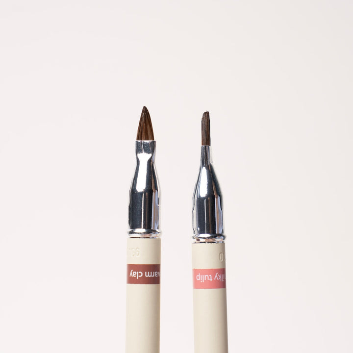 Milky Tulip und Warm Clay von Pure U - Pinsel im Detail
