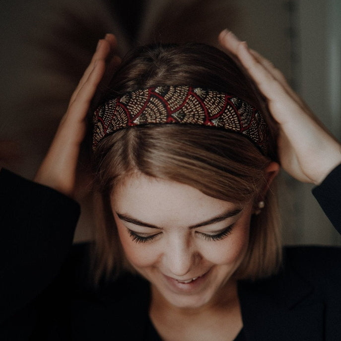 Die Haarbanduschi Headband Anne red-gold model