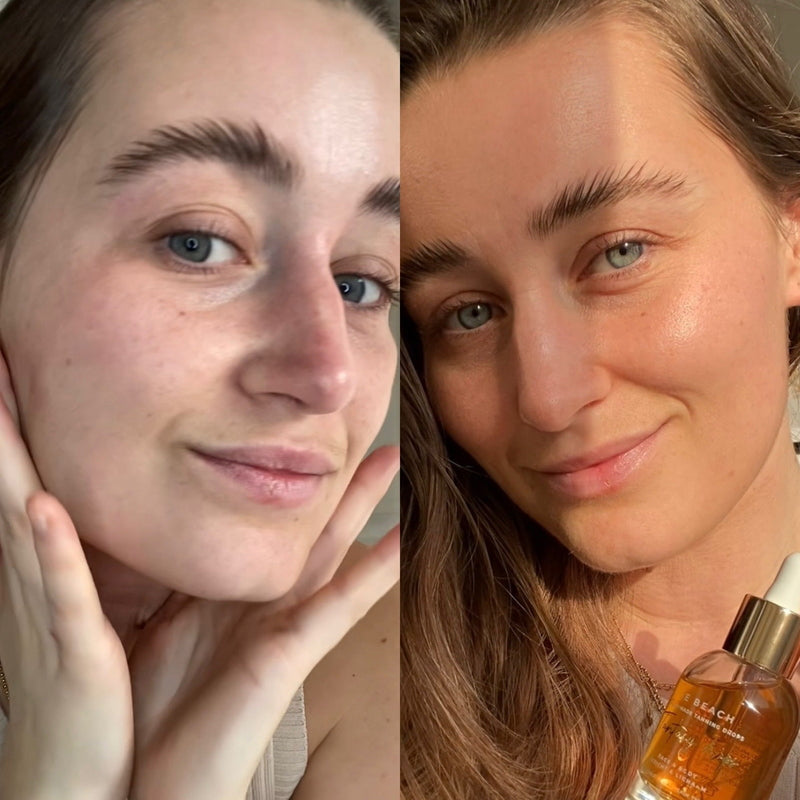Le Beach Tantasy Tanning Drops Before After