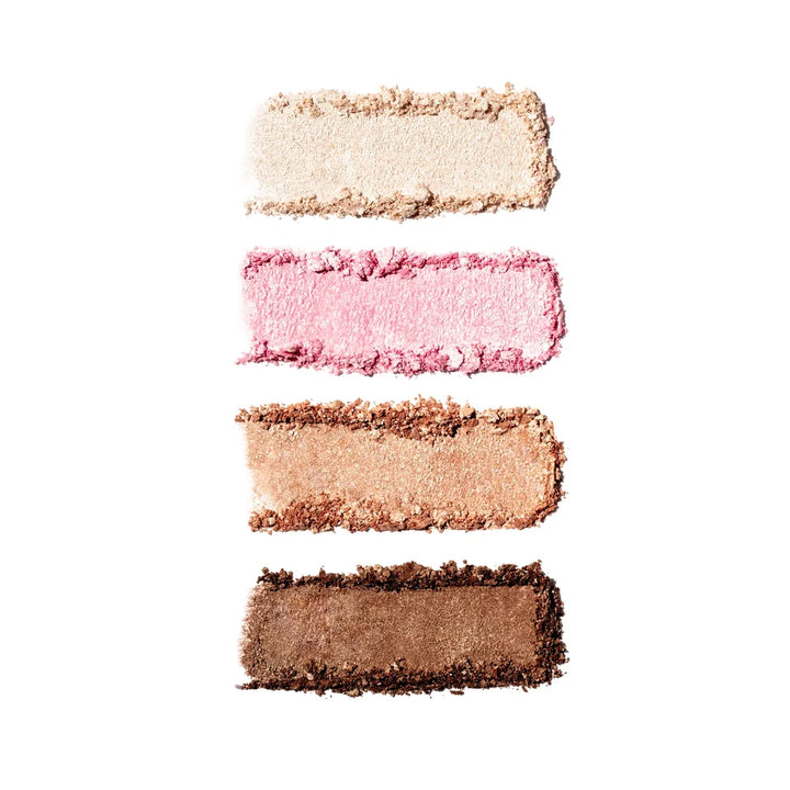 Swatches der vier lichtreflektierenden Highlighter-Nuancen