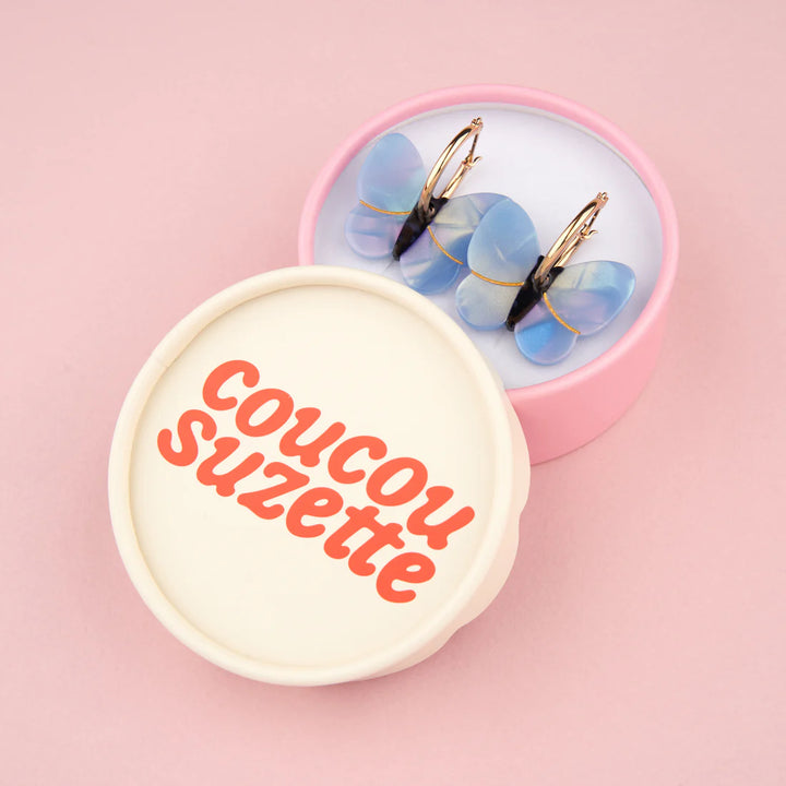 Lavender Butterfly Earrings von Coucou Suzette - in Box