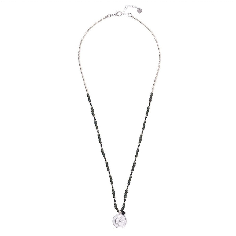 Caring Black Onyx Silver Colored Necklace