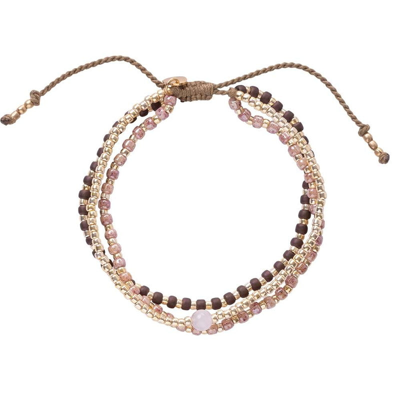 Bracelet de couleur or à quartz rose fidèle