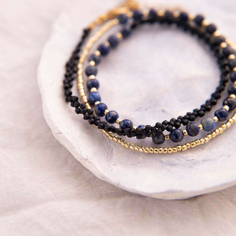Beloved Lapis Lazuli Gold Colored Bracelet Still Life