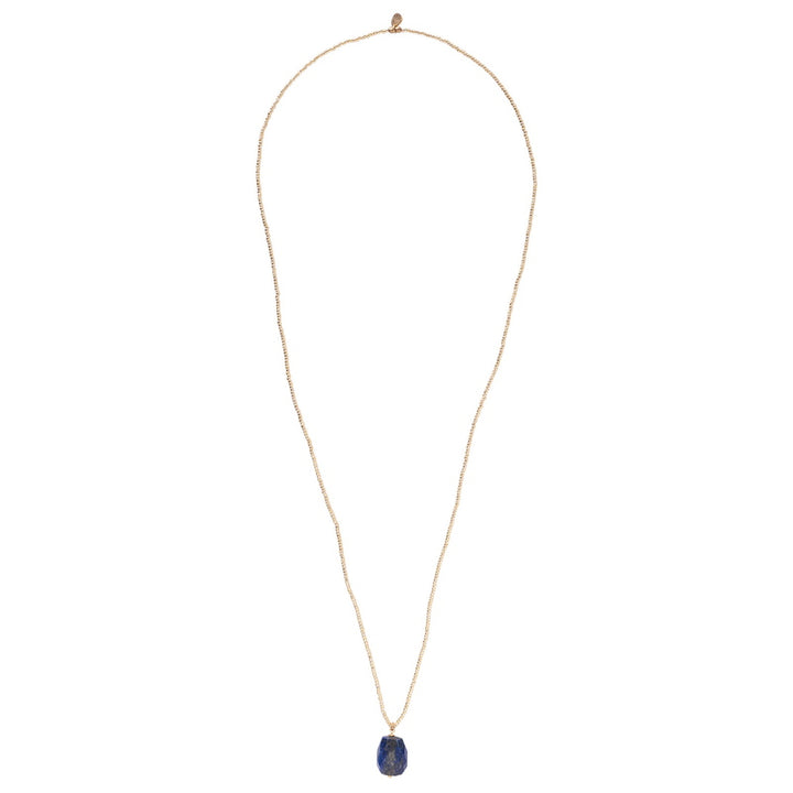 Calm Lapis Lazuli Gold Colored Necklace