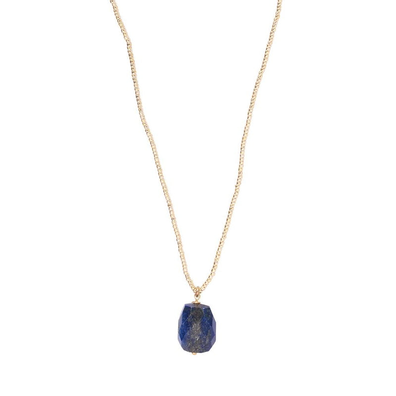 Calm Lapis Lazuli Gold Colored Necklace Still Life 2