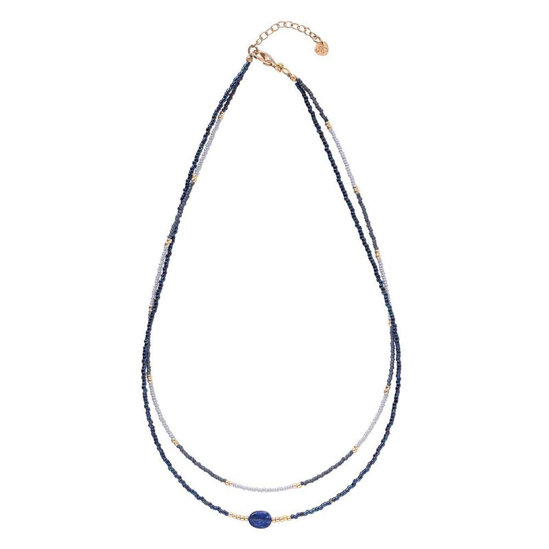 Devotion Lapis Lazuli Gold Colored Necklace