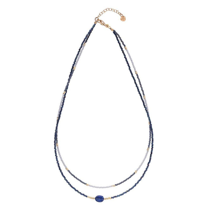 Devotion Lapis Lazuli Gold Colored Necklace