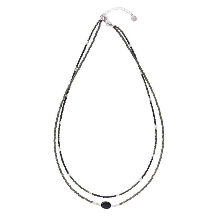 Devotion Black Onyx Silver Colored Necklace