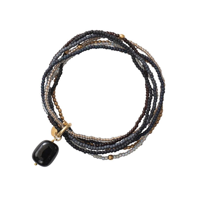 Nirmala Black Onyx Gold Colored Bracelet