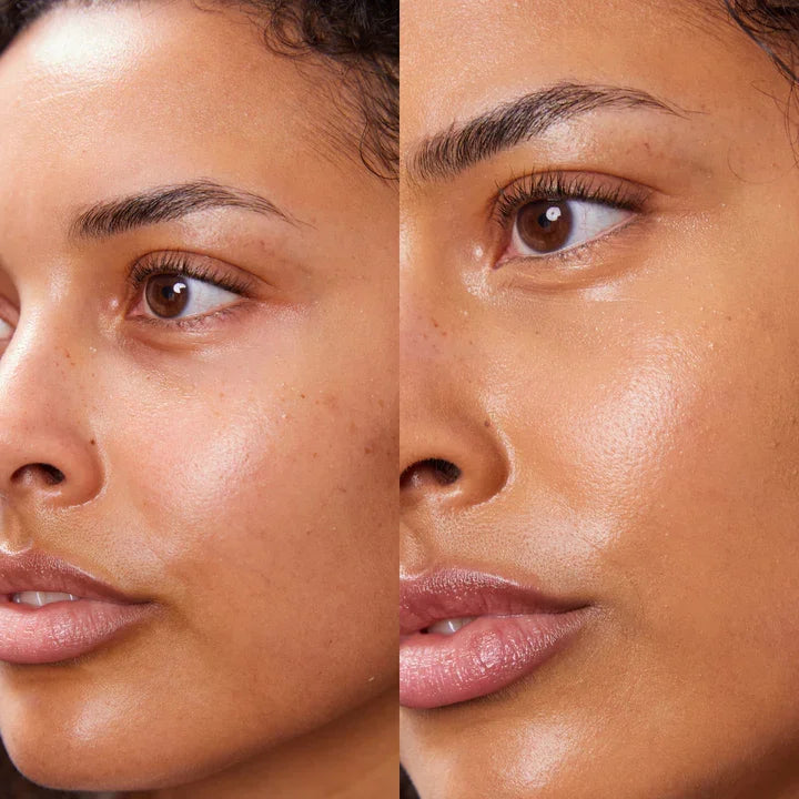 Concealer Balm Nr. 6 Maple Vorher-Nachher - Abdeckung von Augenringen bei mittlerer bis dunkler Haut