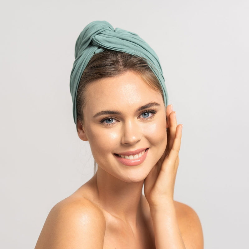 Bamboo Hair Towel | Mint model