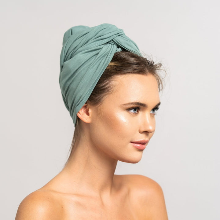 Bamboo Hair Towel | Mint Model 2