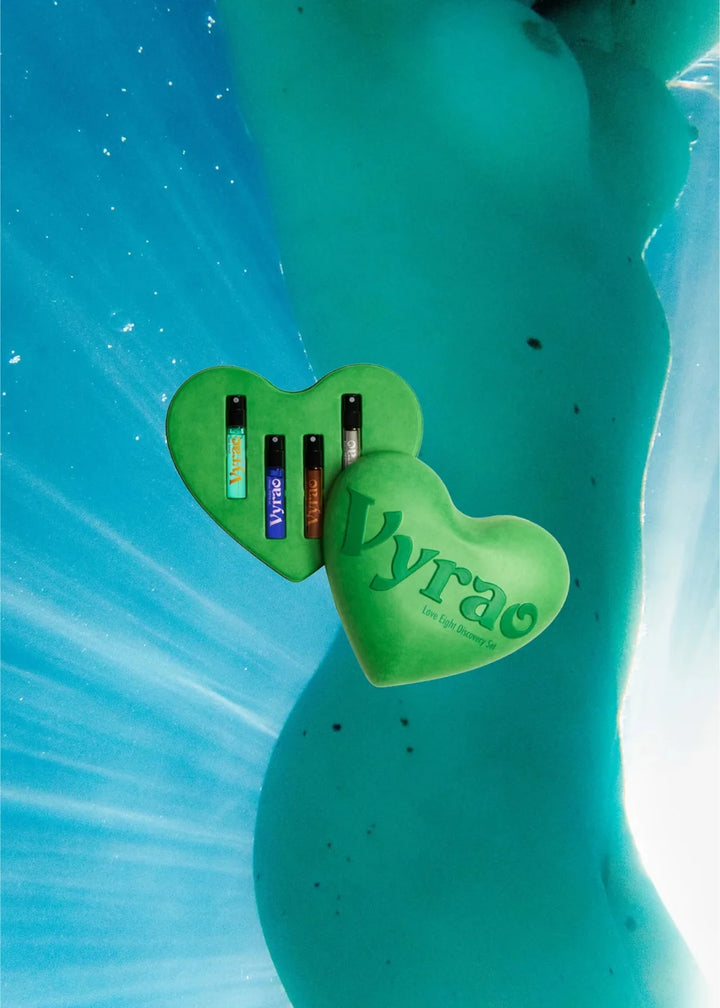 Vyrao Love Eight Discovery Set - Detailansicht der acht energieverstärkenden Parfum-Proben