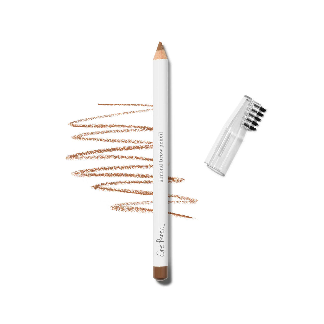 Ere Perez Almond Brow Pencil Polished mit Bürstchen und natürlichen Brauntönen