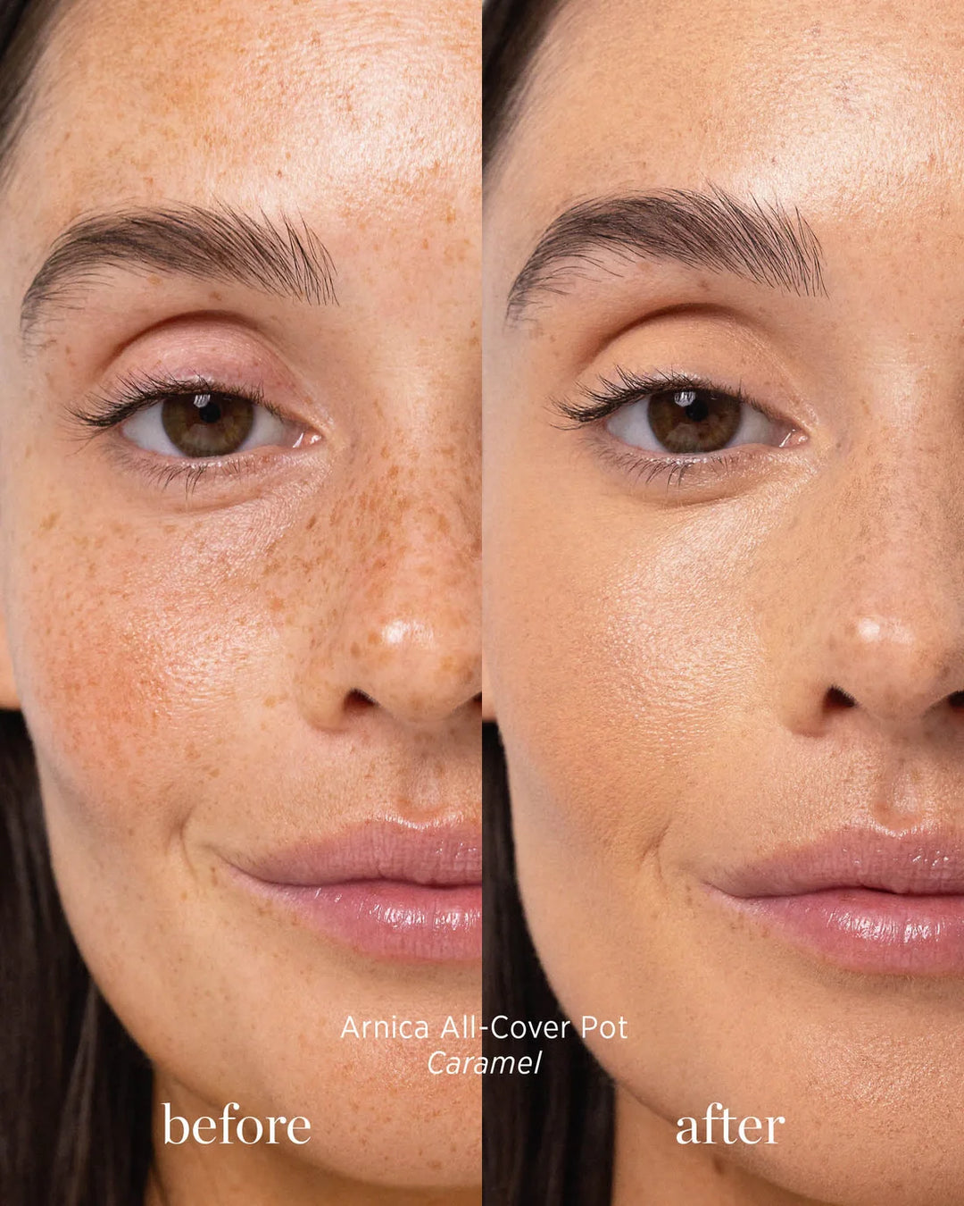 Ere Perez Arnica All-Cover Pot Caramel Concealer Before After