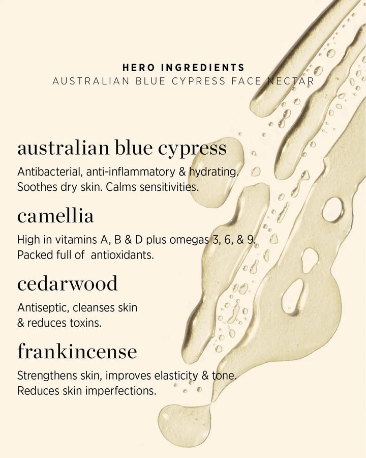 Australian Blue Cypress Face Nectar - Hero Ingredients