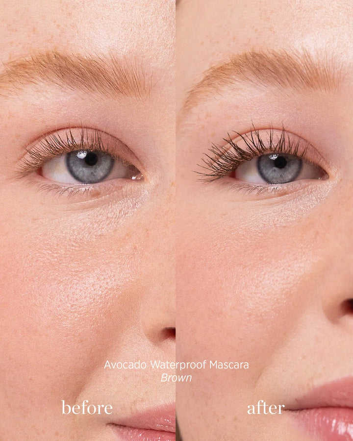 Avocado Waterproof Mascara Braun - Before After