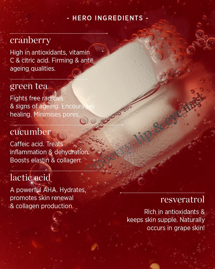 Ere Perez Cranberry Lip & Eye Mask - Helden-Inhaltsstoffe