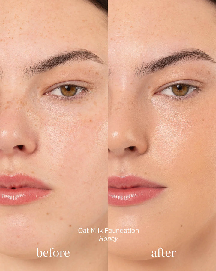 Oat Milk Foundation Honey Vorher Nachher Bild