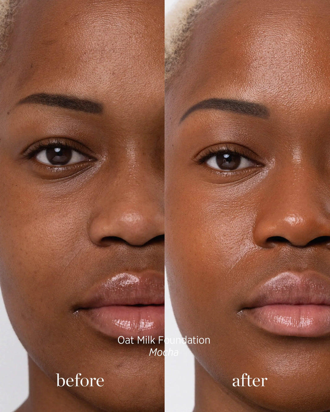 Oat Milk Foundation Mocha Vorher Nachher Bild