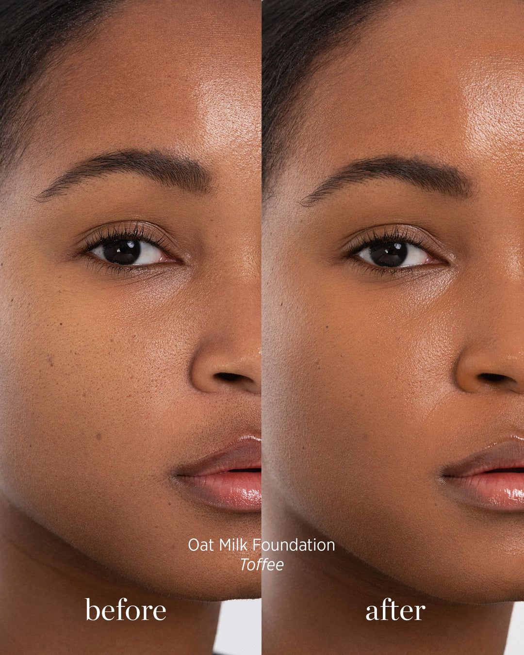 Oat Milk Foundation Toffee Vorher Nachher bild
