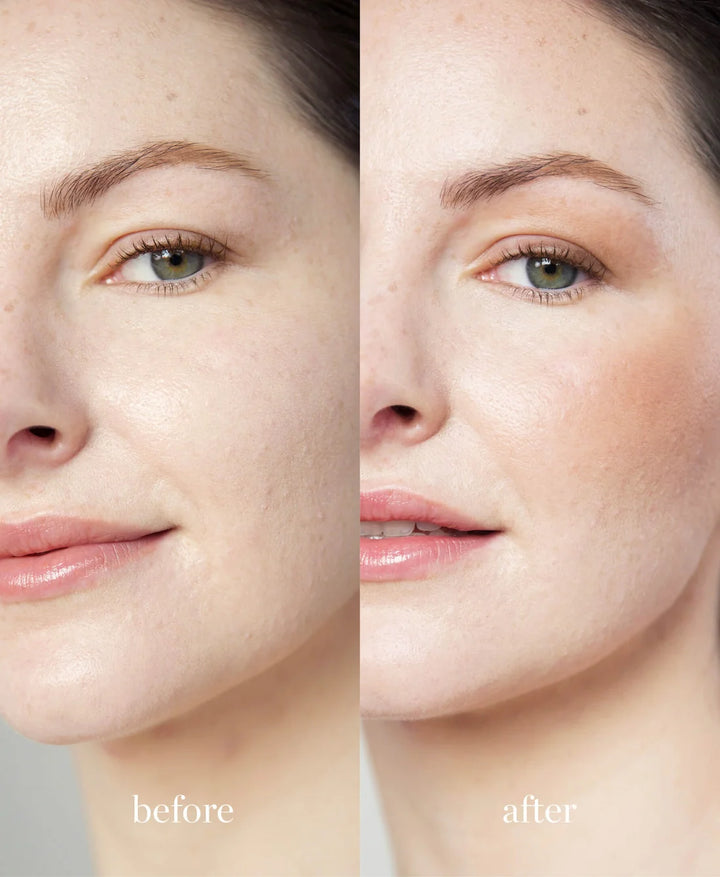 Rice Powder Blush & Bronzer Roma - vorher nachher Vergleich