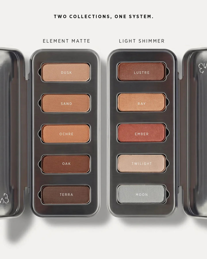 Ere Perez Chamomile Eye Palettes Element Matte und Light Shimmer – matte und schimmernde Lidschatten im Vergleich