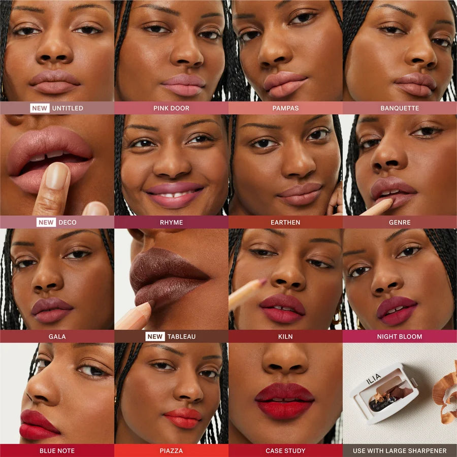 Ilia Lip Sketch - all colors on lips of dark skin girl