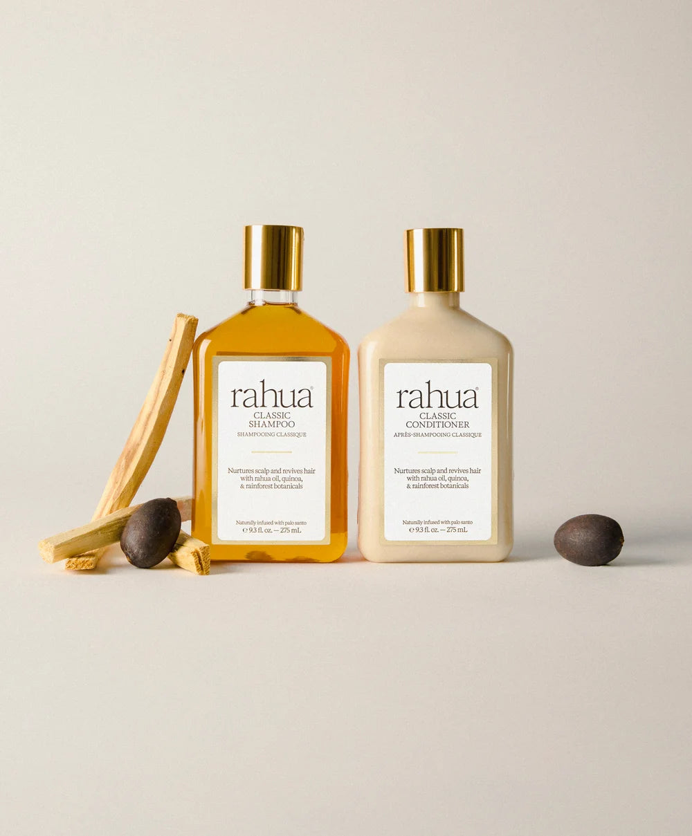 Rahua Classic Conditioner und Classic Shampoo mit Palos Santo und Rahua-Nüssen