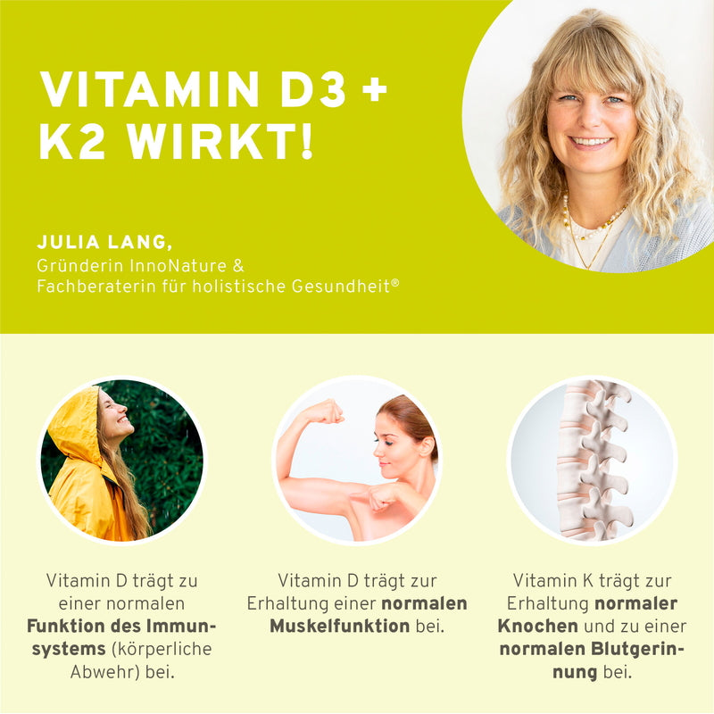 Innonature Vitamin D3 + K2 Tropfen - Wirkung