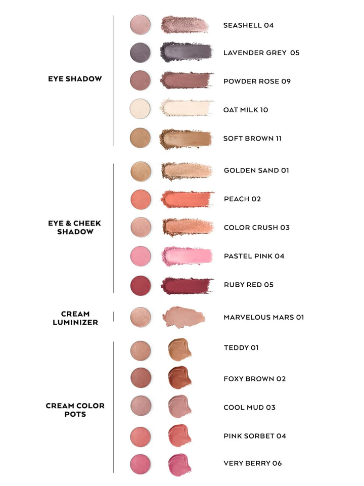 Und Gretel Imbe Eye Shadow and Multi Shadow - All Colors - Swatches