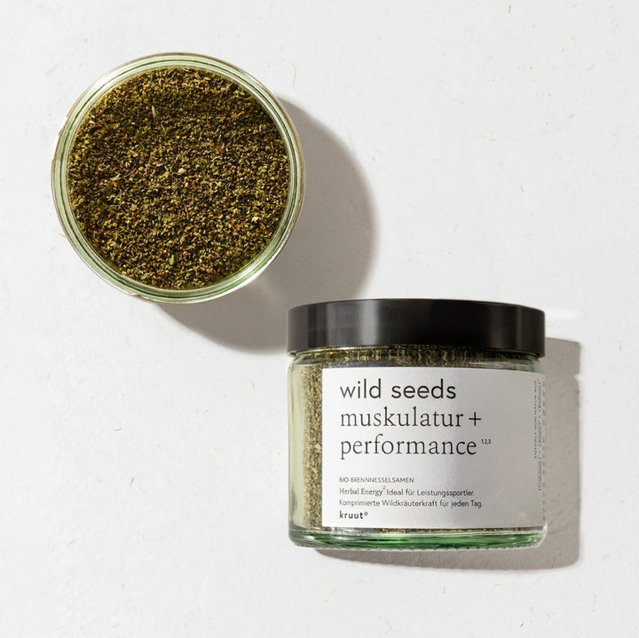Kruut Wild Seeds wild plant powder - open jar