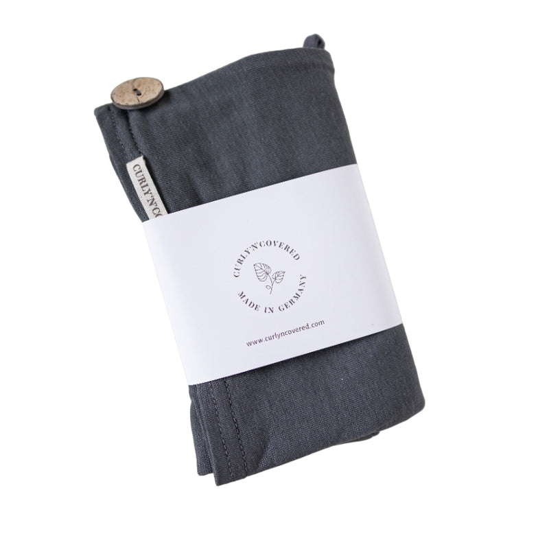Bamboo Turban Towel with Button | Gray