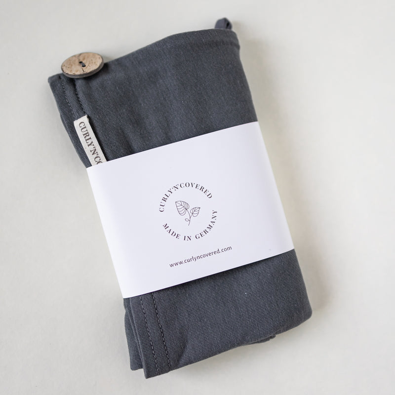 Bamboo Turban Towel with Button | Gray Mood