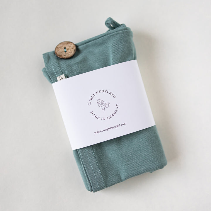 Bamboo Turban Towel with Button | Mint green mood
