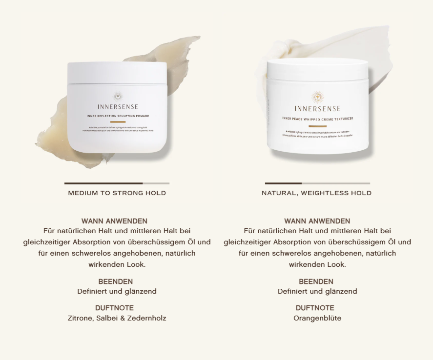 Inner Reflection Sculpting Pomade von Innersense - Vergleich Inner Peace Whipped Cream Texturizer