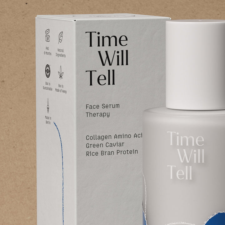 This Place Time Will Tell - Nahaufnahme Verpackung und Flasche