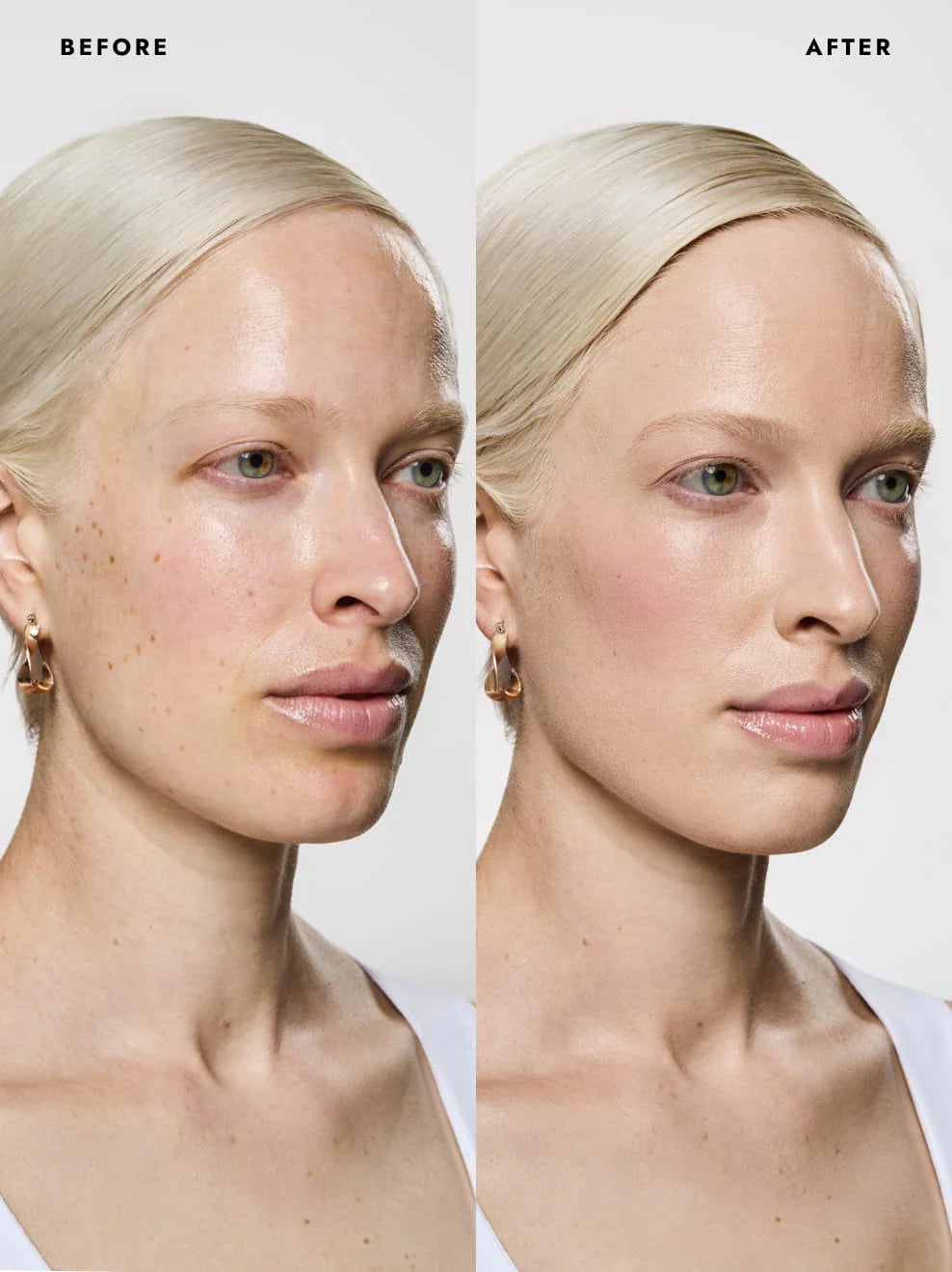 Eben Liquid Serum Foundation 30 ml 01 Light Fair - Before and after