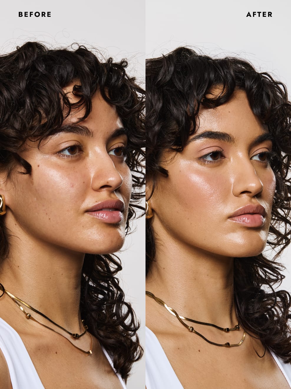 Eben Liquid Serum Foundation 30 ml 03 Deep Fair - Vorher Nachher Vergleich