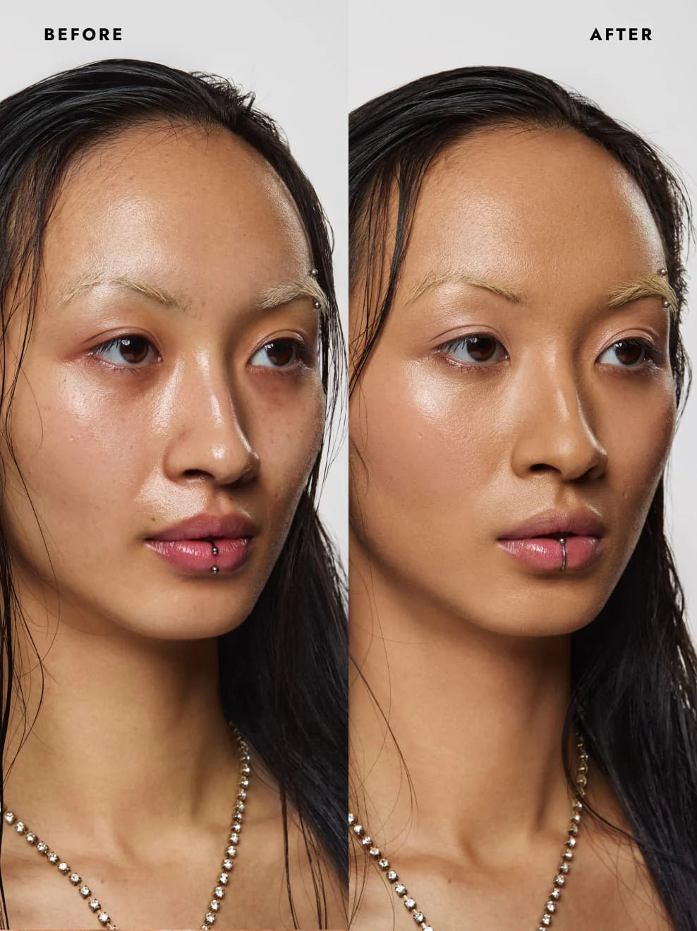 Eben Liquid Serum Foundation 30 ml 4.0 Light Medium - Voher Nachher Vergleich