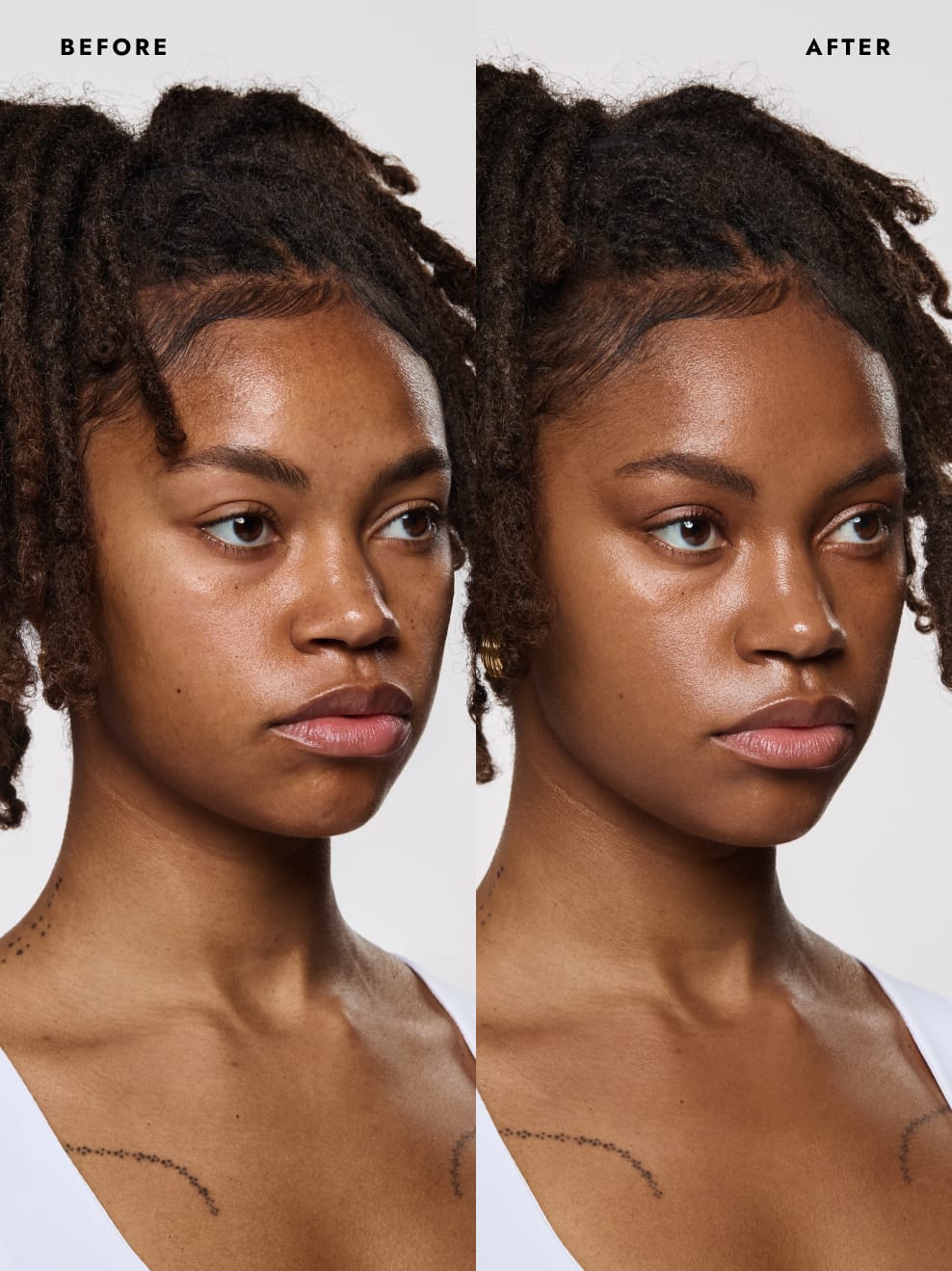 Eben Liquid Serum Foundation 30 ml 7.0 Light Dark - Vorher Nachher Vergleich