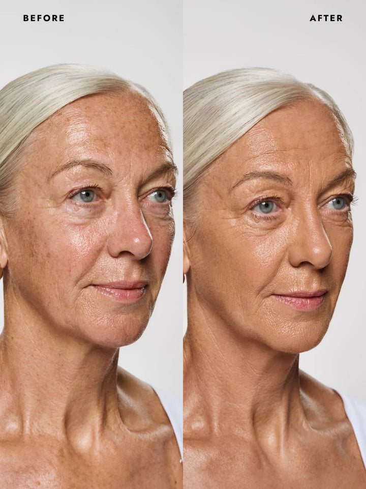 Eben Liquid Serum Foundation 30 ml 3.5 Extra Light Medium - Voher Nachher Vergleich