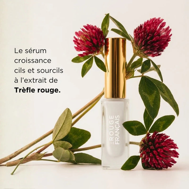 Rotkleeblüten als pflanzliche Inspiration für das Médusa Wimpern- und Brauenserum von Le Rouge Français