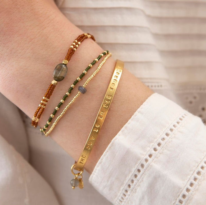 Pulsera Mica Labradorita Oro Mood