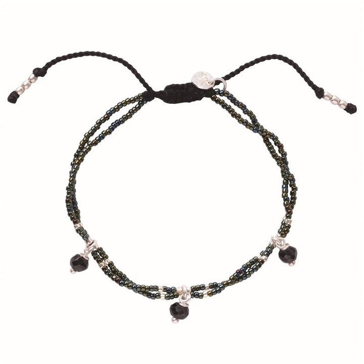 Pulsera Honor de color plata y ónix negro