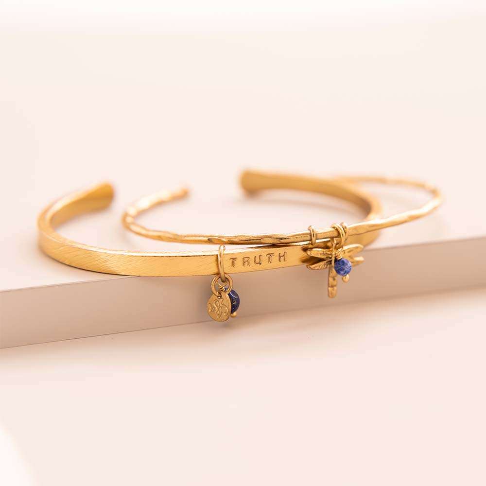 Pure Lapis Lazuli Gold Plated Bracelet - Blanda Beauty