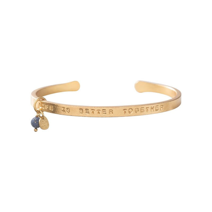 Bracciale placcato oro puro lapislazzuli
